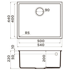 Кухонная мойка Omoikiri Bosen 54-U-BL (черный)