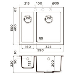 Кухонная мойка Omoikiri Bosen 59-2-CH [4993245]