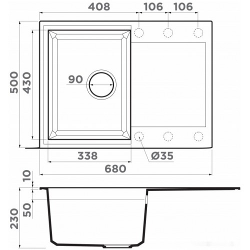 Кухонная мойка Omoikiri Sakaime 68-BL (4993108)