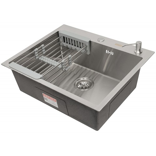 Кухонная мойка ARFEKA ECO AR 600*500, коландер, дозатор SATIN +CL AR+DS AR