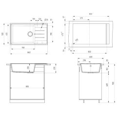 Кухонная мойка Ulgran Quartz Prima 860