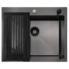 Кухонная мойка ARFEKA ECO AR 600*500 роллер-мат, дозатор BLACK +RM AR+DS AR