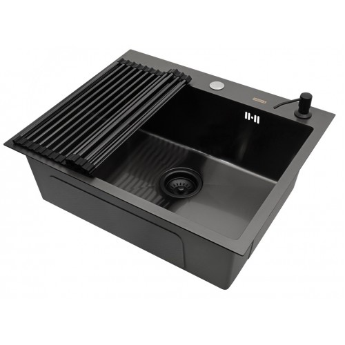 Кухонная мойка ARFEKA ECO AR 600*500 роллер-мат, дозатор BLACK +RM AR+DS AR