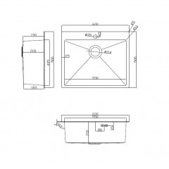 Кухонная мойка ARFEKA ECO AR 600*500, коландер, дозатор BLACK +CL AR+DS AR