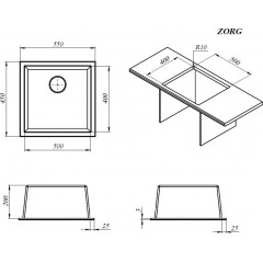 Кухонная мойка Zorg ZRN 5545 Premium PVD Gunblack