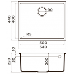 Кухонная мойка Omoikiri Bosen 54-U-ES эспрессо