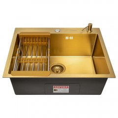 Кухонная мойка ARFEKA ECO AR 600*500, коландер, дозатор GOLD