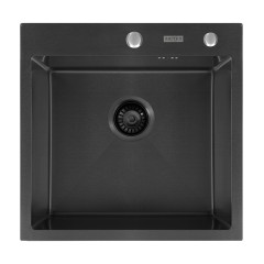 Кухонная мойка ARFEKA ECO AR 500*500, роллер-мат, дозатор BLACK +RM AR+DS AR