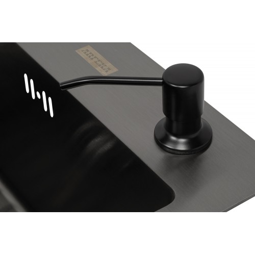 Кухонная мойка ARFEKA ECO AR 500*500, роллер-мат, дозатор BLACK +RM AR+DS AR