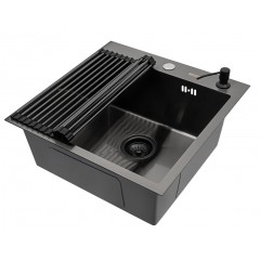 Кухонная мойка ARFEKA ECO AR 500*500, роллер-мат, дозатор BLACK +RM AR+DS AR
