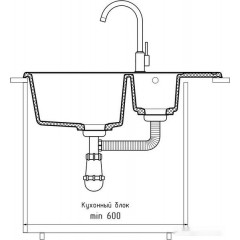 Кухонная мойка GranFest QUARZ Z-21K (темно-серый)