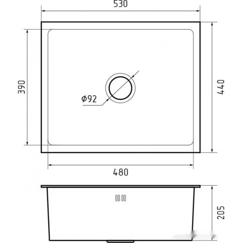 Кухонная мойка GranFest Metal GF-5344 PVD графит (с сифоном)
