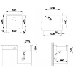Кухонная мойка Zorg Subline 50 серый жемчуг