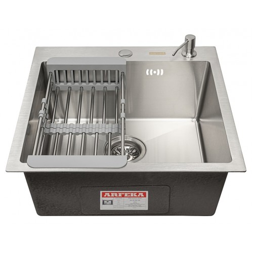 Кухонная мойка ARFEKA ECO AR 500*500, коландер, дозатор SATIN +CL AR+DS AR
