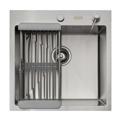 Кухонная мойка ARFEKA ECO AR 500*500, коландер, дозатор SATIN +CL AR+DS AR