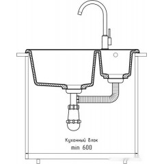 Кухонная мойка GranFest QUARZ Z-09 (темно-серый)
