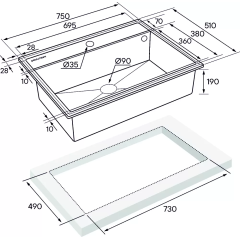 Кухонная мойка Paulmark Stepia-750 PM117551-WH (белый)