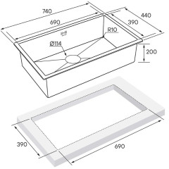 Кухонная мойка Paulmark PM217444-BS