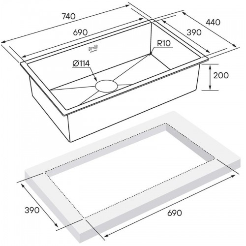 Кухонная мойка Paulmark PM217444-BS