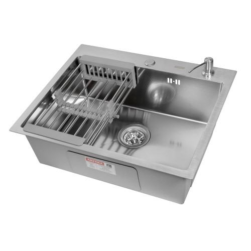 Кухонная мойка ARFEKA ECO AR 600*500, коландер, дозатор SATIN DECOR +CL AR+DS AR