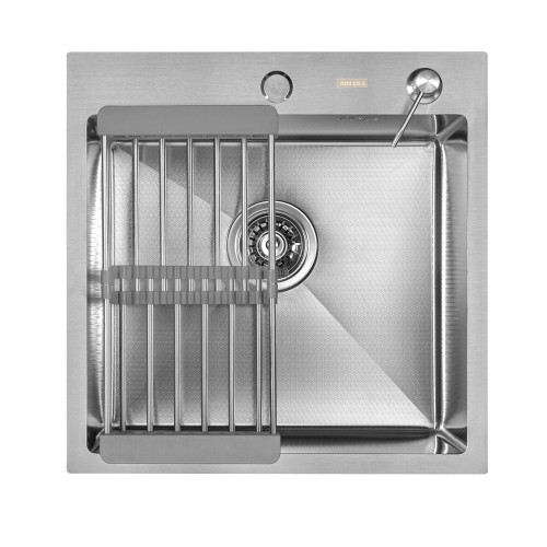 Кухонная мойка ARFEKA ECO AR 500*500, коландер, дозатор SATIN DECOR +CL AR+DS AR