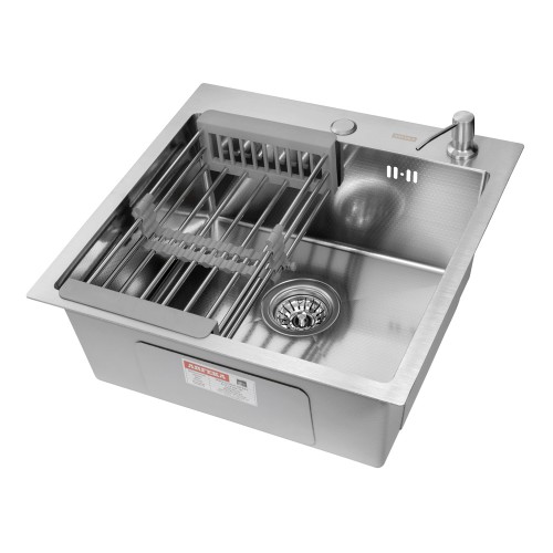 Кухонная мойка ARFEKA ECO AR 500*500, коландер, дозатор SATIN DECOR +CL AR+DS AR