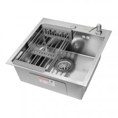 Кухонная мойка ARFEKA ECO AR 500*500, коландер, дозатор SATIN DECOR +CL AR+DS AR