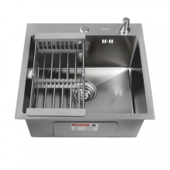 Кухонная мойка ARFEKA ECO AR 500*500, коландер, дозатор SATIN DECOR +CL AR+DS AR