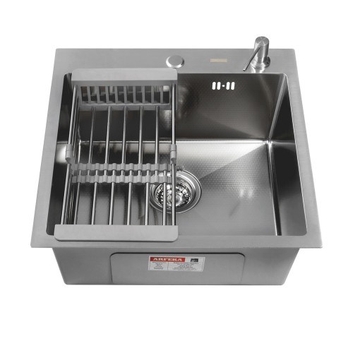 Кухонная мойка ARFEKA ECO AR 500*500, коландер, дозатор SATIN DECOR +CL AR+DS AR
