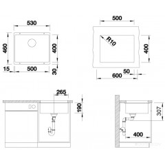 Кухонная мойка Zorg Subline 50 (черный опал)