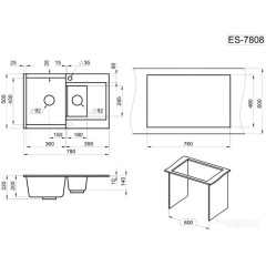 Кухонная мойка Granula ES-7808 (черный)