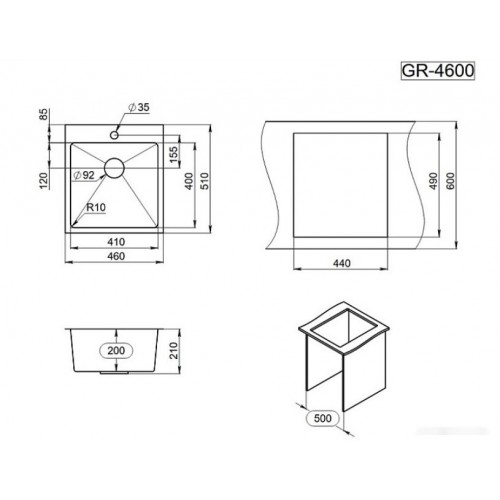 Кухонная мойка Granula GR-4600 (сатин)