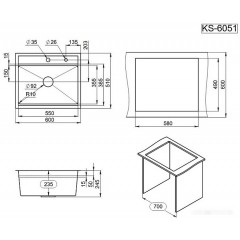 Кухонная мойка Granula KS-6051 (сатин)