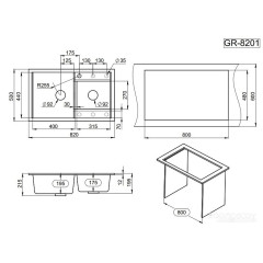 Кухонная мойка Granula GR-8201 (турмалин)