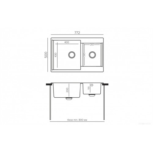 Кухонная мойка Polygran Brig 772 (космос)