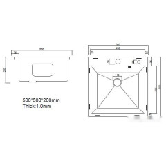 Кухонная мойка ARFEKA ECO AR 500*500 SATIN DECOR