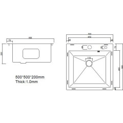 Кухонная мойка ARFEKA ECO AR 500*500 SATIN DECOR