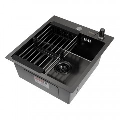 Кухонная мойка ARFEKA ECO AR 450*500, коландер, дозатор BLACK DECOR +CL AR+DS AR