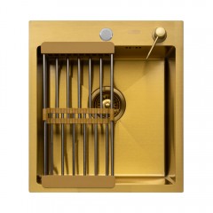 Кухонная мойка ARFEKA Eco AR мойка 450*500, коландер, дозатор Gold +CL AR+DS AR