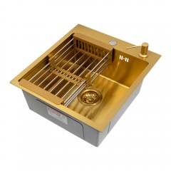 Кухонная мойка ARFEKA Eco AR мойка 450*500, коландер, дозатор Gold +CL AR+DS AR
