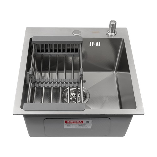 Кухонная мойка ARFEKA ECO AR 450*500, коландер, дозатор SATIN DECOR +CL AR+DS AR