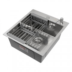 Кухонная мойка ARFEKA ECO AR 450*500, коландер, дозатор SATIN DECOR +CL AR+DS AR