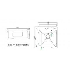 Кухонная мойка ARFEKA ECO AR 450*500, коландер, дозатор SATIN DECOR +CL AR+DS AR