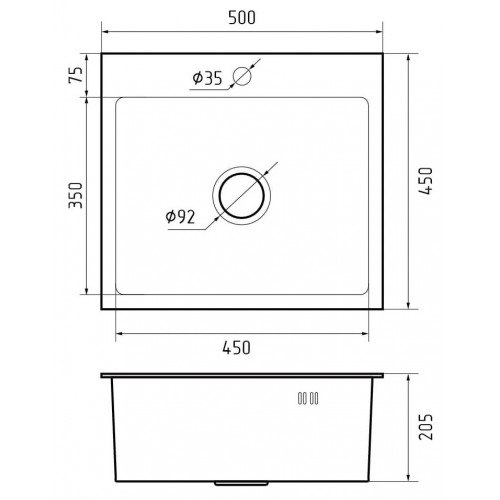 Кухонная мойка GranFest Metal GF-5045 PVD Графит
