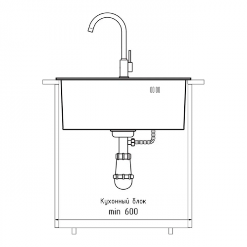Кухонная мойка GranFest Metal GF-5045 PVD Графит