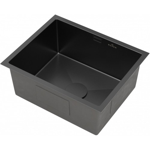Кухонная мойка Roxen Uno 560210-54B под столешницу оружейная сталь (ролл-мат, дозатор, сифон)