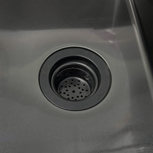 Кухонная мойка Roxen Uno 560210-54B под столешницу оружейная сталь (ролл-мат, дозатор, сифон)