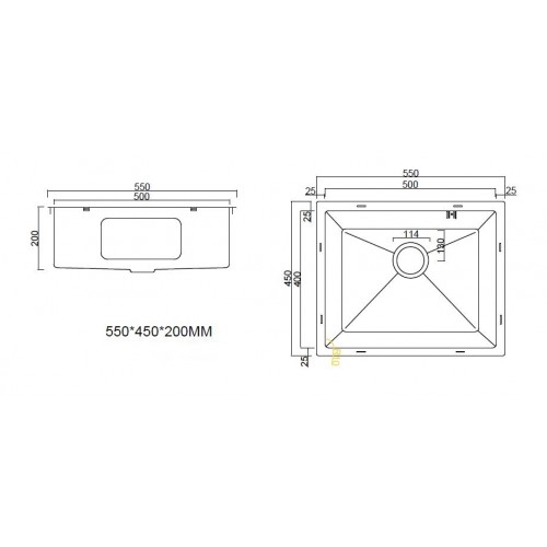 Кухонная мойка ARFEKA ECO AR 550*450 BLACK PVD NANO DECOR