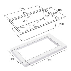 Кухонная мойка Paulmark PM257444-BS