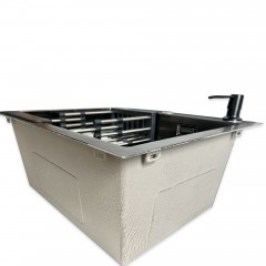 Кухонная мойка Blantek LS-5050HN Honeycomb Nano black (набор)